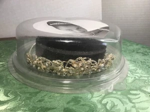 Vintage David’s Bridal Rhinestone Pearl Flower Tiara Headband Ven #1234 - Picture 1 of 9