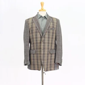 ETRO 44S Brown Sport Coat Blazer Jacket Check 2B Wool - Picture 1 of 11