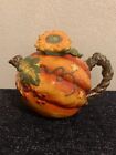 Stunning Multicolor Ceramic Harvest  Pumpkin/Sunflower Teapot Kitchen Decor