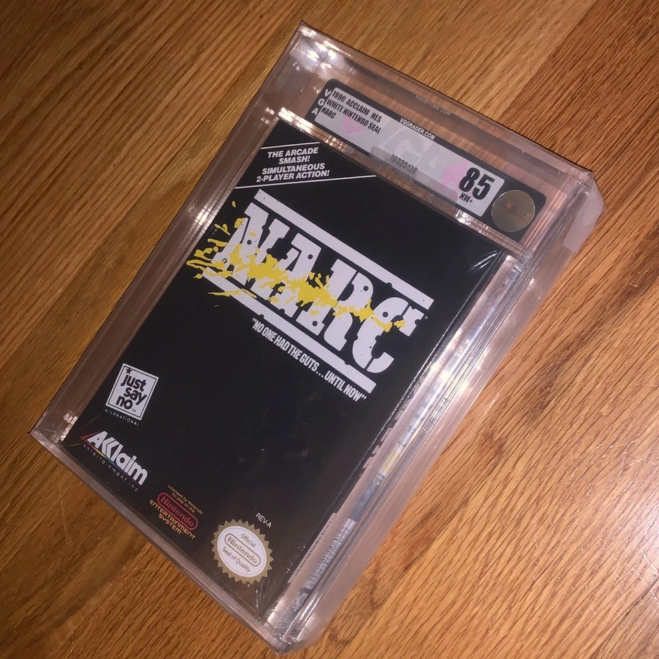 Brand New NES Narc 1990 Factory Sealed H-Seam VGA 85 NM+ Silver Acclaim Game Box - Image 1 of 4