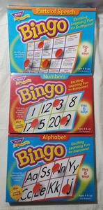 Trend Enterprises Bingo games Alphabet Numbers Parts of Speech LOT of 3 teacher - Picture 1 of 7