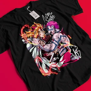 Camiseta Cazador de Demonios Camiseta Akaza vs Rengoku Camiseta Zenitsu Muzan Tanjiro Doma - Imagen 1 de 6