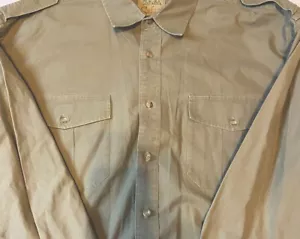 Cabela's Safari Series Button Shirt Mens 2XL Taupe Tan Utility Hunting EUC 1-2 - Picture 1 of 6