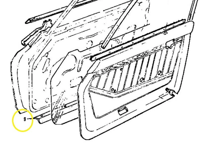 Sello de goma para puerta inferior izquierda derecha Datsun 260Z 280Z 2+2 1974-78 NUEVO 018 Foto 1 de 1