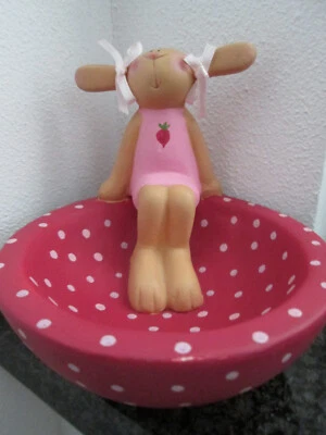 Räder Design Hase Hasenbande Lieschen Radieschen rosa mit Schale Deko Figur TOP - Bild 1 von 4