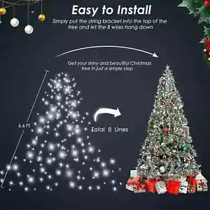 Christmas Tree Lights Indoor Outdoor, 280 LED Christmas String Lights 6.6FT X 8 - Picture 1 of 7