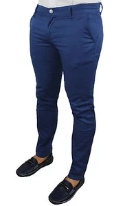 PANTALONI UOMO SARTORIALI BATTISTINI JEANS BLU SLIM FIT ESTIVO NUOVO CASUAL - Foto 1 di 3