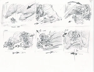 Lady and the TRAMP 2 Disney Production Zeichnung aus Animators Nachlass 2001 42 - Bild 1 von 1