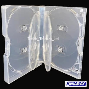 1 x 8 Way Clear Mini Megapack DVD 22mm [8 Discs] Empty Replacement Amaray Case - Afbeelding 1 van 24