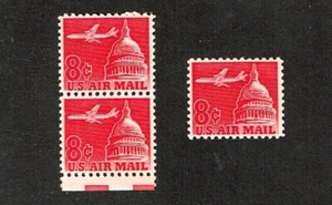 1962 U.S AIRMAIL 8c Tagged "Airliner" Lot of 3 Sc#C64 M/NH/OG Fresh! - Picture 1 of 1