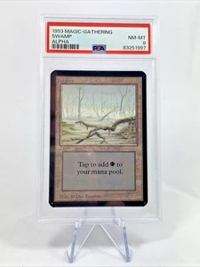 PSA 8 Swamp A – Alpha - MTG Magic the Gathering 1993 Basic Land – Graded NM-MT - Picture 1 of 11