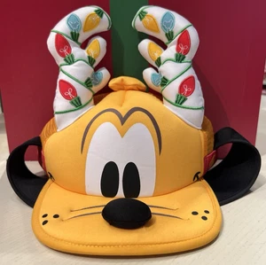 Disney Parks 2025 Christmas Pluto Reindeer Hat Adult Baseball Cap NEW - Picture 1 of 4