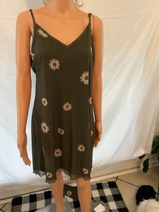Love Fire Woman’s Sun Dress With Cover Up Olive Color With Floral Print - Picture 1 of 12