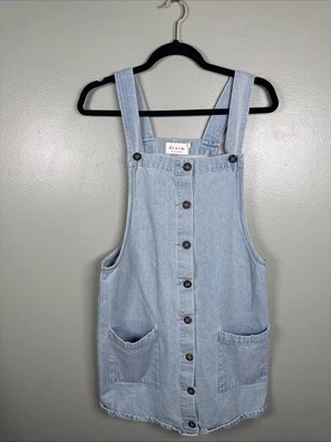 Lindo Vestido Denim By Ellison Con Botones Denim Artístico Festival Talla Pequeña Foto 1 de 4