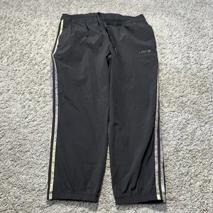 Adidas Womens Capri Track Pants Black Splatter Stripe Large FM6139 Pockets Gym - Picture 1 of 11