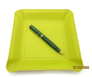 Diener Tablett Catchall Leder 7" Quadratisch geformtes Design Grafik Bild ZITRONE - Bild 1 von 7
