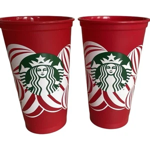 2 vasos Starbucks edición limitada rojo navideño reutilizables 16 oz 2024 ~ nuevos - Imagen 1 de 4