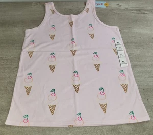 Camiseta sin mangas Cat & Jack rosa claro suave conos de helado cereza talla XL 14 NUEVA CON ETIQUETAS - Imagen 1 de 4