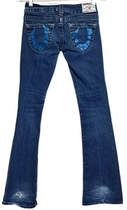 2008 True Religion Bobby Painted Hufeisen Damen Bootcut Jeans Größe 25 Denim US - Bild 1 von 16