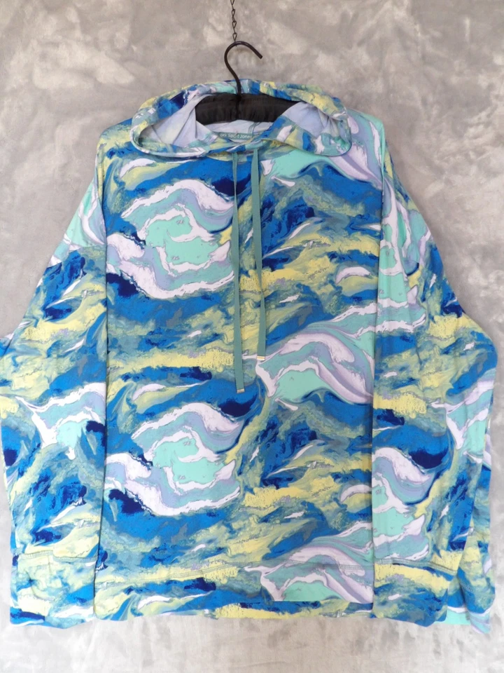 Moletom com capuz leve plus size Jones NY Sport 3X bolsos furos para polegar FRETE GRÁTIS - Imagem 1 de 4