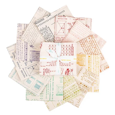12 Piece Fat Quarter Bundle Riley Blake "Type-Ography" by Lori Holt Low Volume - Image 1 of 2