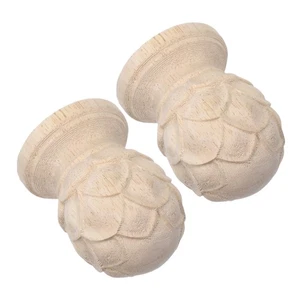 2 Pcs Europäische Holzschnitzkolumnen Unfertiges Finial Hartholzfinal - Bild 1 von 12