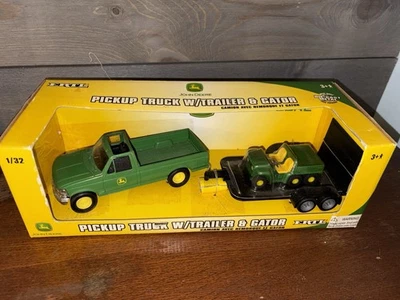 ERTL DIECAST JOHN DEERE 1/32 PICKUP TRUCK WITH TRAILER & GATOR IN BOX FREE SHIP - Image 1 of 4