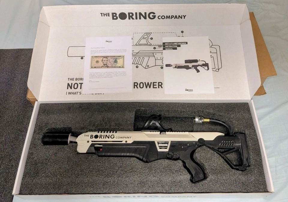 Manual de lanzallamas The Boring Company Not A, billete de $5 Foto 1 de 1