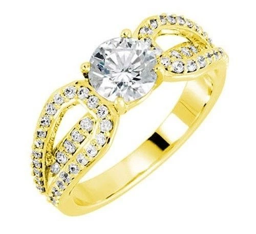 1.03 ct Round Diamond Engagement Wedding Ring 18k Yellow Gold 1.73 tcw - Image 1 of 1