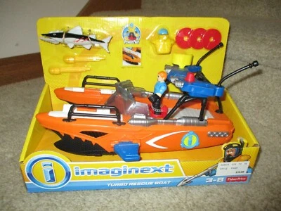Fisher Price Imaginext  NEW Deep Sea Rescue Boat Turbo Barracuda Ocean bite  - Image 1 of 3
