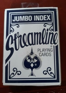 NEW, "STREAMLINE" ~ JUMBO INDEX" BLUE DECK, US PLAYING CARD COMPANY, POKER - Picture 1 of 12