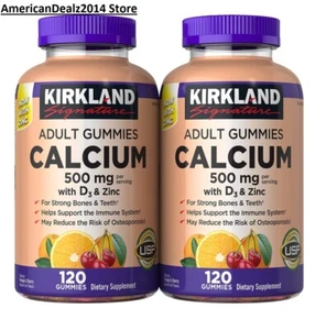 Kirkland Signature Calcium 500 mg with D3 & Zinc, Total 240 Adult Gummies - Picture 1 of 8