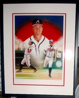 Chipper Jones autographed signed Atlanta Braves giclee art print framed #11/110 - Image 1 of 3