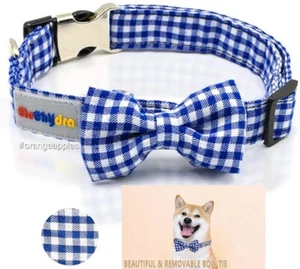 Etechydra Dog BOW Collar Adjustable Pet Puppy Buckle Close Medium/LARGE BLUE, UK - Picture 1 of 20
