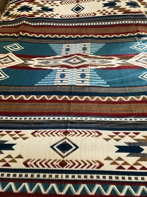 Alpaca Wool Blanket Handmade, very Soft and Warm with Geometrical Design - Image 1 of 2