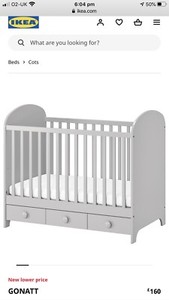 ikea grey cot bed