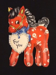 Vintage c1949 Hallmark 'Little Pony' Valentine Greeting Card - Picture 1 of 3