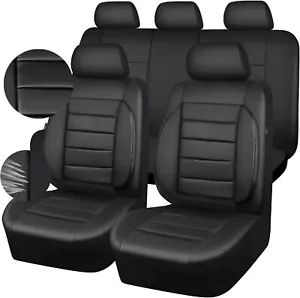 CAR PASS Leather Seat Covers Full Set Universal Water Resistant 3D Foam Back - Picture 1 of 7