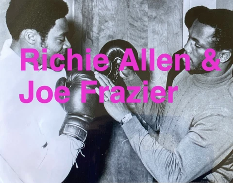 Dick Richie Allen Joe Frazier Photo with Boxing Gloves 1969 B & W Print Cover