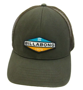BILLABONG Men's Brown Mesh Trucker Hat Logo Baseball Cap (Adult Snapback) - Picture 1 of 4