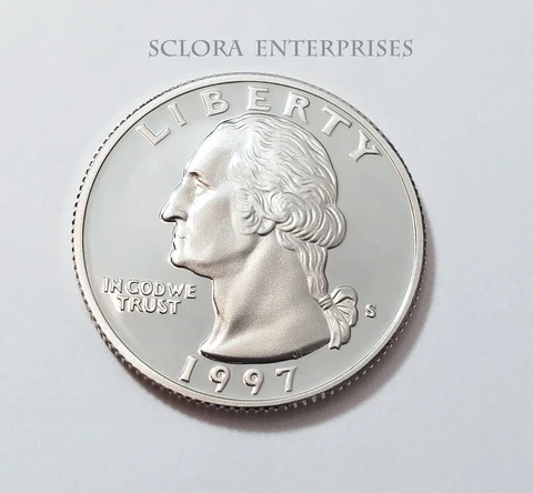 1997 S WASHINGTON *90% SILVER PROOF* QUARTER  **FREE SHIPPING** Cover