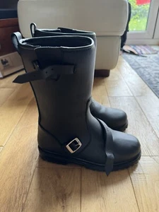 Duchinni Classic Retro Leather Motorcycle Boots size 40 UK6 US7 - Picture 1 of 5