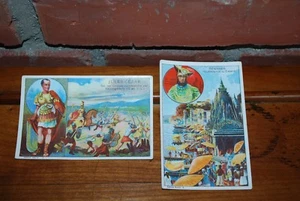 CHROMO CHOCOLAT CARDON DUVERGER LOT DE 2 CARTES BENARES ET JULES CESAR  - Picture 1 of 2