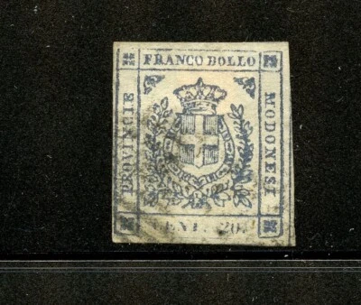 KMC4076-Italy-Modena #12a (I304) Coat of Arms 20c violet, Used, FVF, CV$260.00 - Image 1 of 2