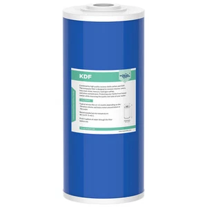 Repuesto de filtro ablandador de agua para toda la casa de carbono azul grande KDF+GAC de 10" x 4,5" - Imagen 1 de 8