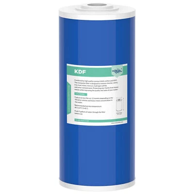 10"x4.5" Big Blue KDF GAC Carbon Whole House Water Softener Filter Replacement - Image 1 of 4