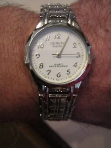 GENEVA SUPERIOR QUARTZ WATCH - WHITE FACE 8 1/2" LONG - BBA-6 - Picture 1 of 5