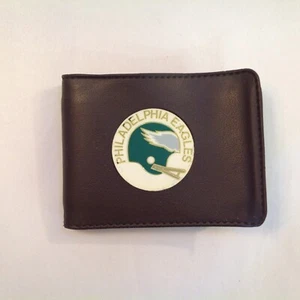 Vintage 1980's Philadelphia Eagles Official NFL Wallet Brown Plastic Hong Kong - Picture 1 of 10