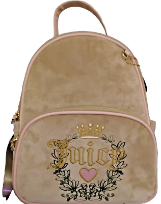 NUEVO CON ETIQUETAS Juicy Couture Café Heritage Mochila Bolso de Hombro Bordado Bolsillo Exterior Foto 1 de 4