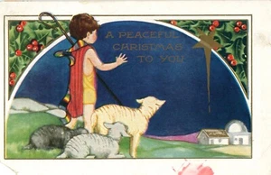 Antique Christmas Greeting Postcard - Whitney Made - Picture 1 of 2